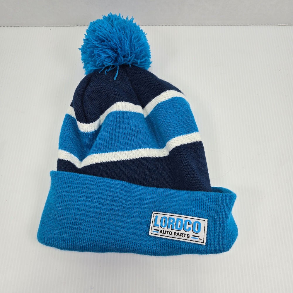 Lordco Auto Parts Beanie Pom Pom‎ Knit Striped Winter Hat